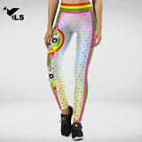 Legging Fantaisie à Imprimé Multicolore