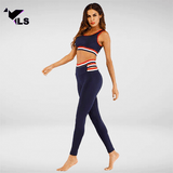 Crop Top Yoga Bleu Foncé