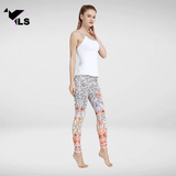 Jambière Yoga Blanc et Fleur Doré