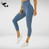 Legging Nylon pour le Yoga 3/4 Bleu Utkatâsana
