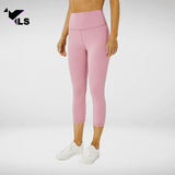 Legging Nylon pour le Yoga en 3/4 Rose Fushia