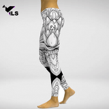 Legging Aztèque de Yoga Noir et Blanc