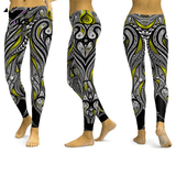 Pantalon Aztèque pour Yoga Mandala Jaune
