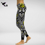 Legging Aztèqie pour Yoga Mandala Jaune
