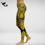 Legging Aztèque de Yoga à Imprimé Lotus