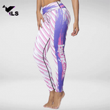 Legging Fantaisie de Sport Rayé Rose