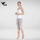 Pantalon Yoga Blanc et Fleur Doré