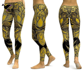 Pantalon Aztèque de Yoga à Imprimé Lotus